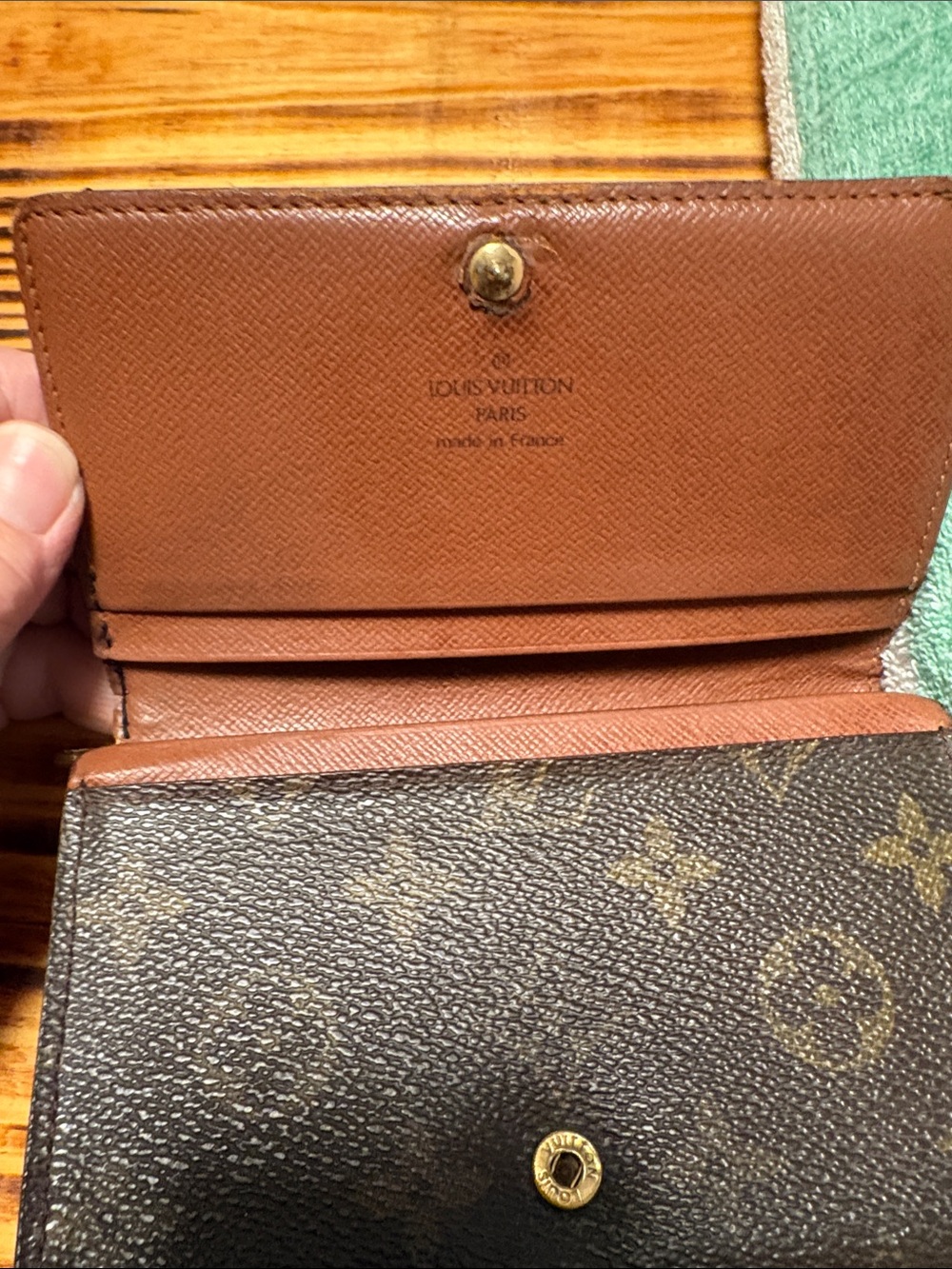 Louis Vuitton Dark Brown Monogram Canvas Bi-Fold Wallet with Gold Snap - Picture 3 of 12
